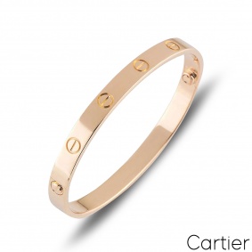 Cartier Rose Gold Plain Love Bracelet Size 19